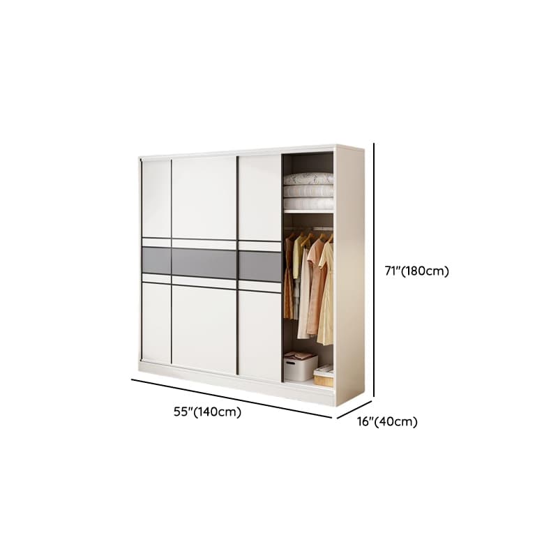 Minimalist Manufactured Wood Cabinet Armoire with Soft Close Door, Interior Shelves, and Clothing Rod - image 15