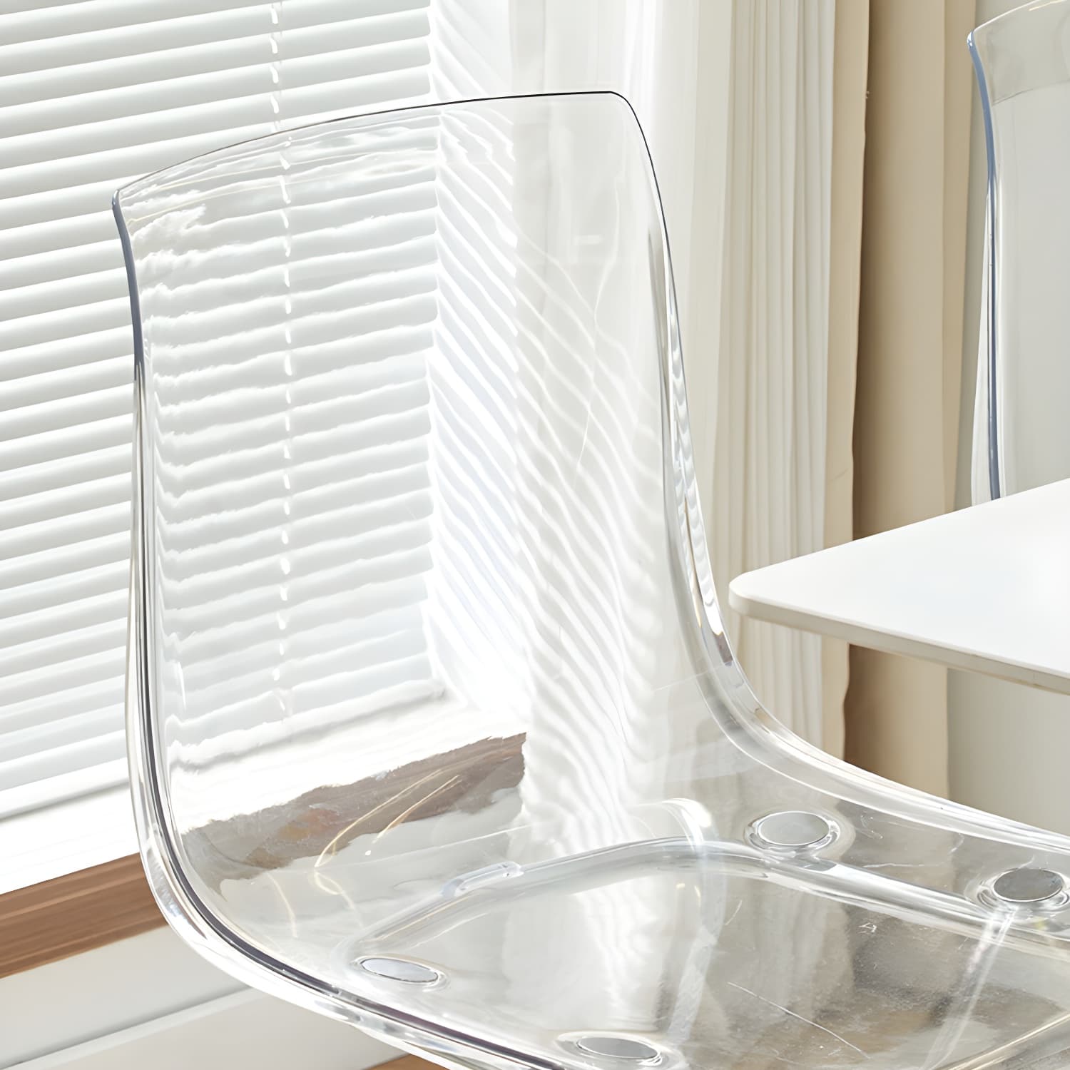 Scandinavian Style Silver Leg Plastic & Acrylic Side Chair for Kitchen & Dining - image 16