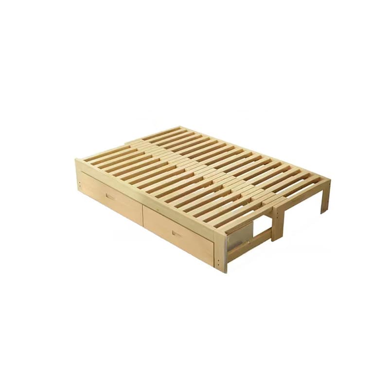 Unfinished Color Pallet Bed Frame with 2 Storage Drawers, Lumber Frame, Easy Assembly for Living Room - image 11
