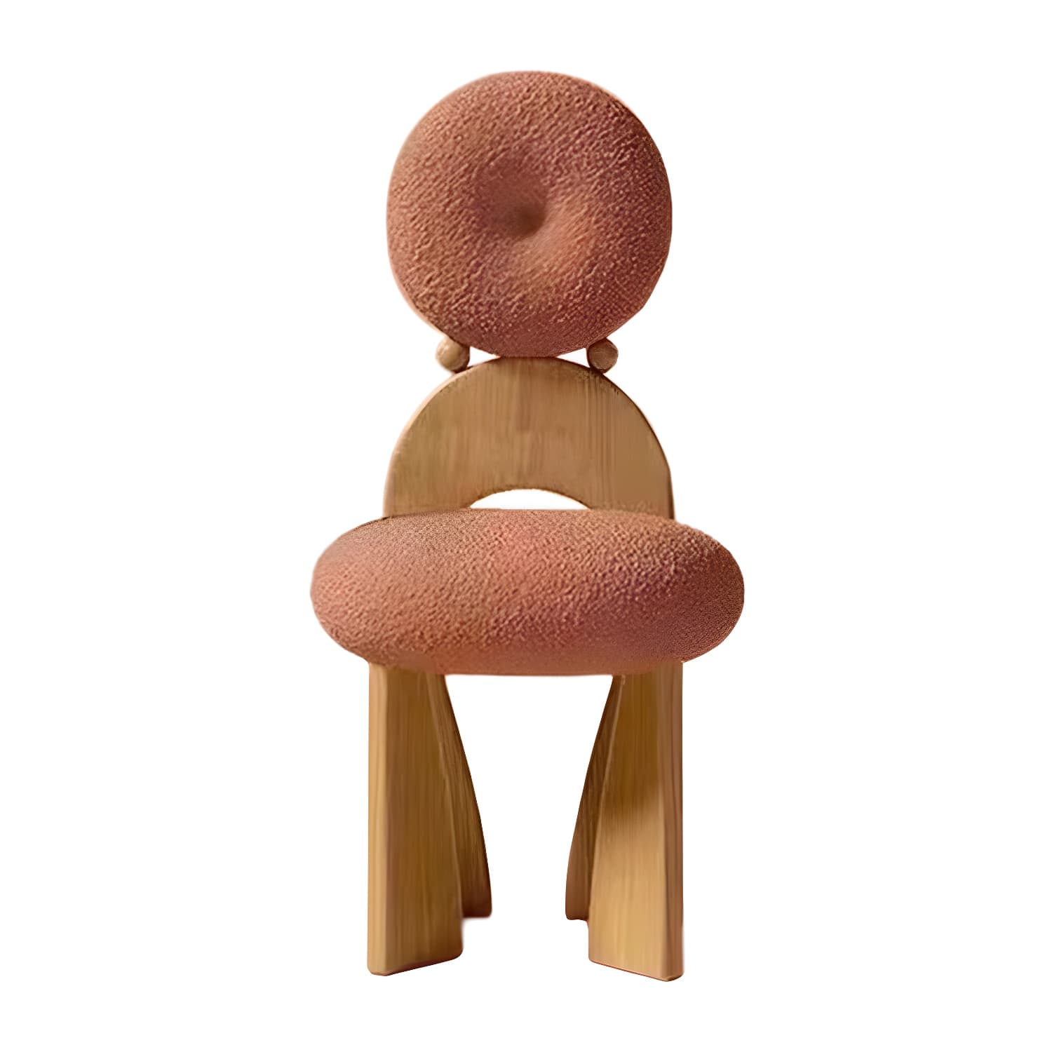 Modern Upholstered Side Chair with Wood Legs in Polyurethane for Kitchen & Dining - image 17