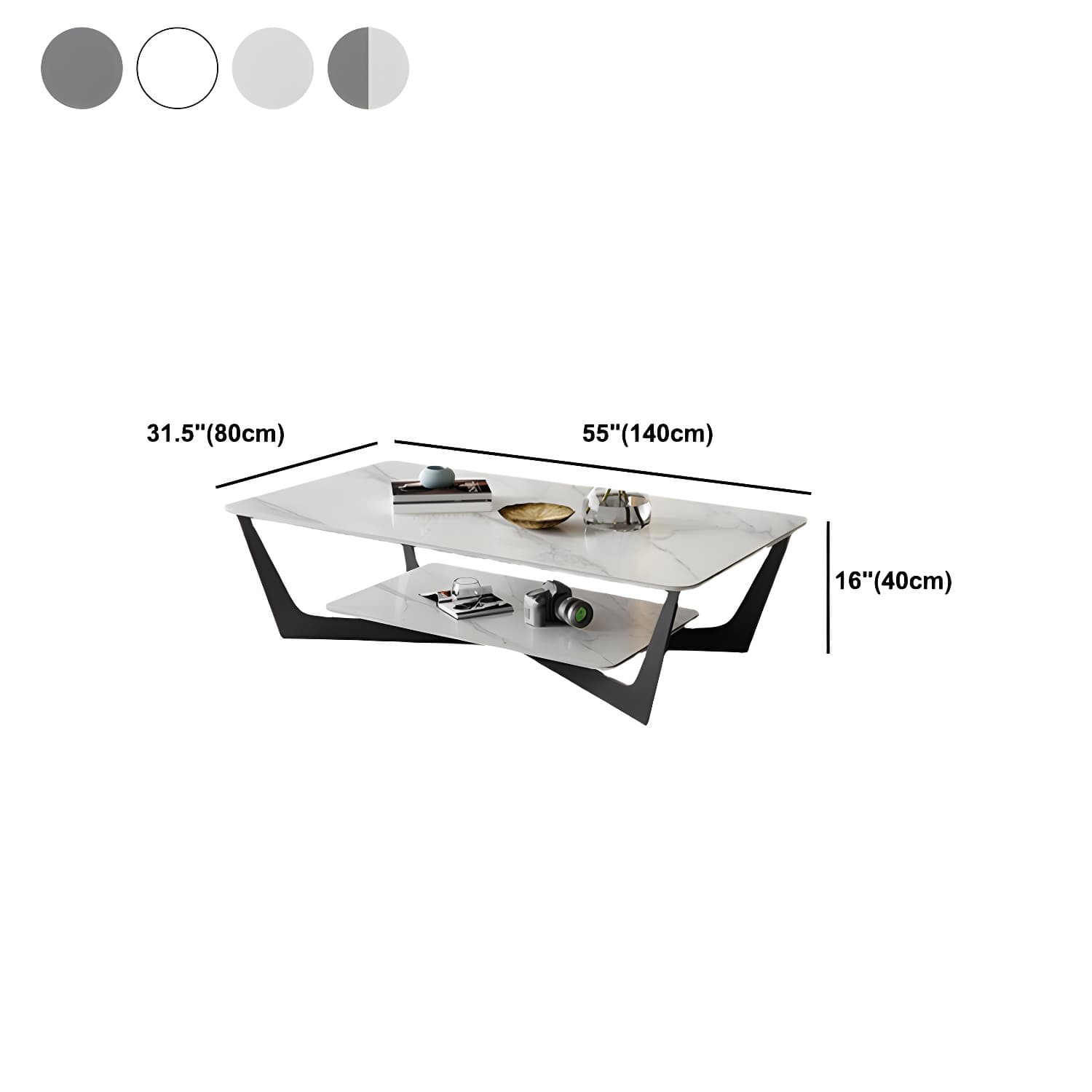 Slate Rectangular Coffee Table Minimalist Modern Coffee Table - image 9
