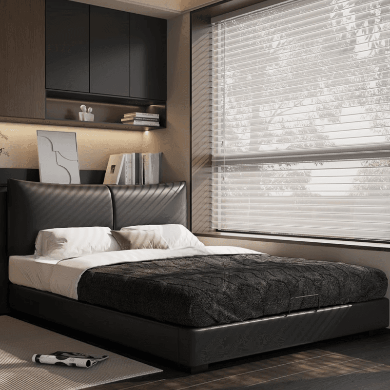Solid Color Storage Bed/Platform Bed with 3 Storage Boxes and Pine Wood Frame for Living Room