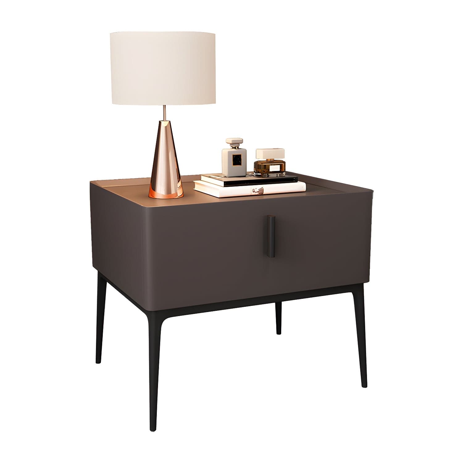 Mid-Century Modern 19-inch Tall Night Table 4 Legs Nightstand with 1 Drawer - image 4