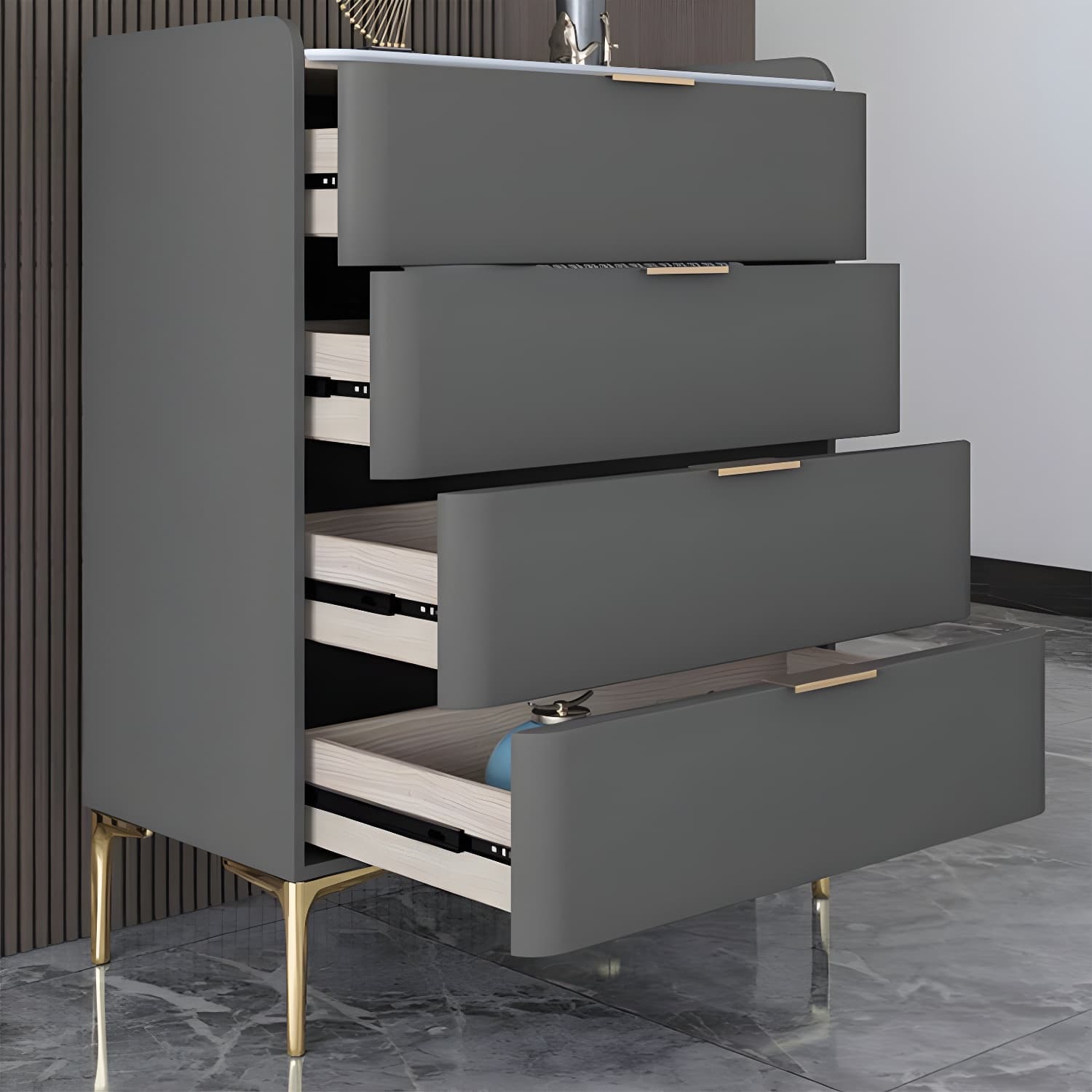 Modern Pine Wood Dresser with Drawers and Soft Close Glides in Narrow Design - image 17