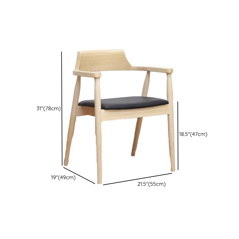 Casual Timber Sepia/Natural Finish Cushion Arm Chair with Low Back & Arms - image 12
