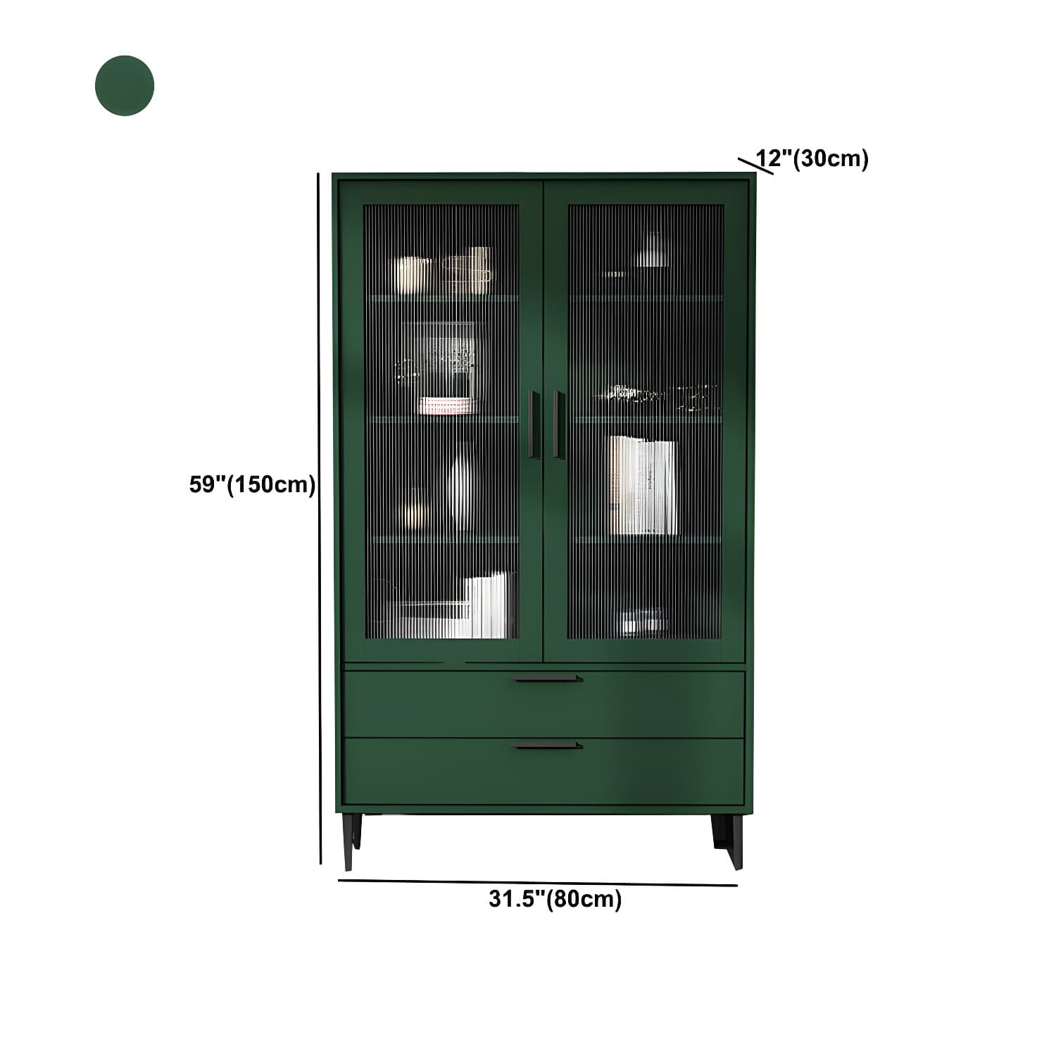 Contemporary Wooden Accent Cabinet with Glass Door and 2 Drawers - image 19