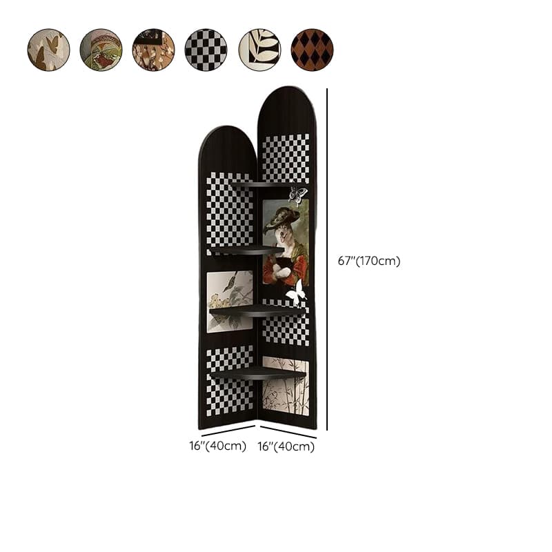 Modern Simple Style Nook Decorative Cabinet with 4 Exterior Shelves, Matte Black Lumber Top - image 12