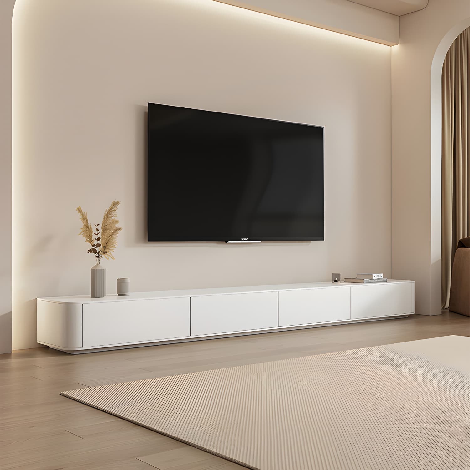 White Wood TV Stand with 2-4 Drawers for Modern Entertainment Centers - image 10