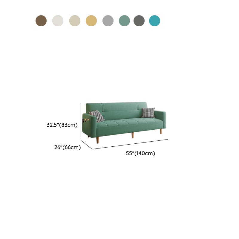 Trendy Solid Color Convertible Sofa in Light Gray/Butter Color/Coffee with Arm, 4-seater/Seats 3/2 People, Receptacle Storage, and 2 Pillows - image 19