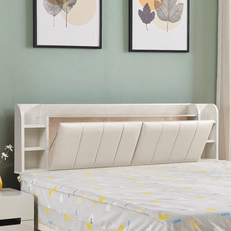 Simple Free-standing Standard King(76"W x 80"L)/Queen(60"W x 80"L)/Full(54"W x 75"L) Panel No Distressing with Shelves Included and Illumination Light in Timber - image 4