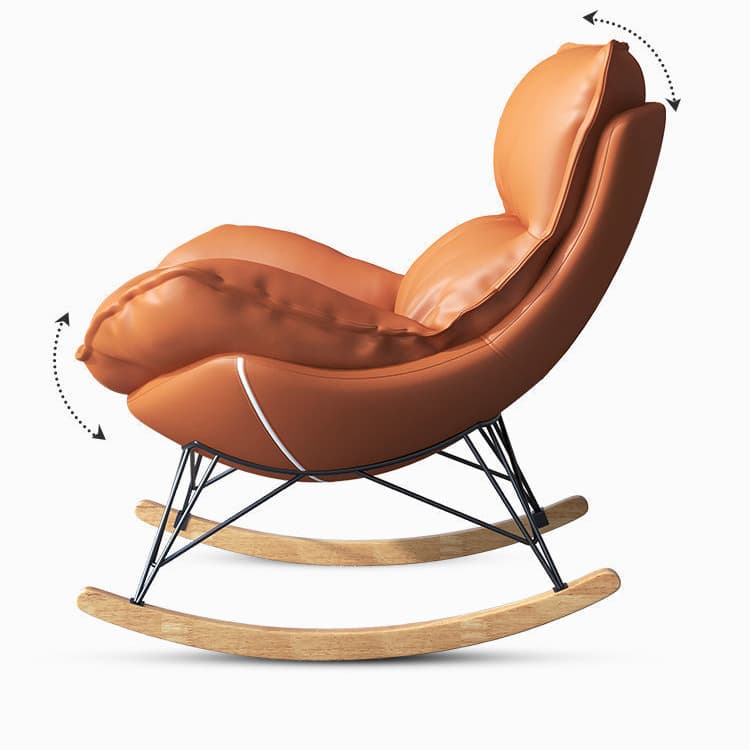 Modern Water Proof Cerulean/Dove Grey/Olive Green Upholstered Living Room Rocking Chair with Upholstered Footstool - image 13