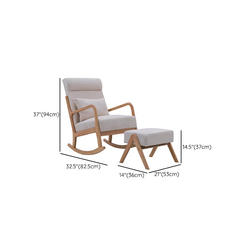 Nordic Natural Cotton Stationary Rocking Couch Chair with Back - image 28