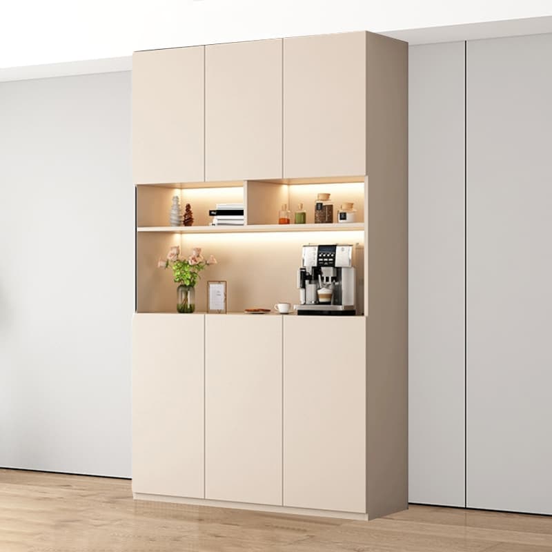 Off-White Contemporary Wood Buffet Sideboard with Cabinets and Shelves - image 12