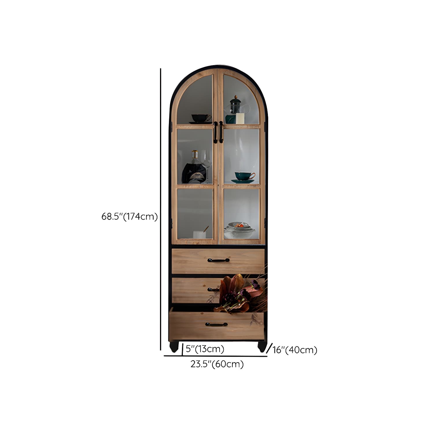 Contemporary Side Board Pine Sideboard Cabinet with Doors for Kitchen - image 17
