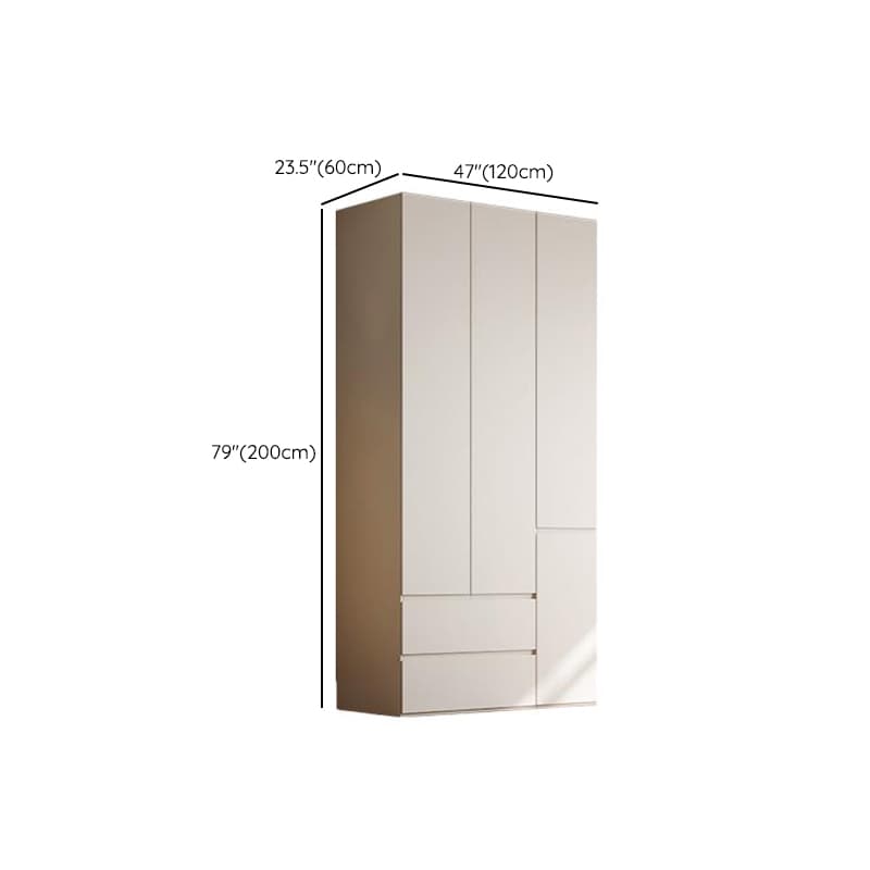 Chalk Modern Natural Wood Standalone Almirah with Soft Close Drawer, Interior Shelves, and Hanging Rod - image 7