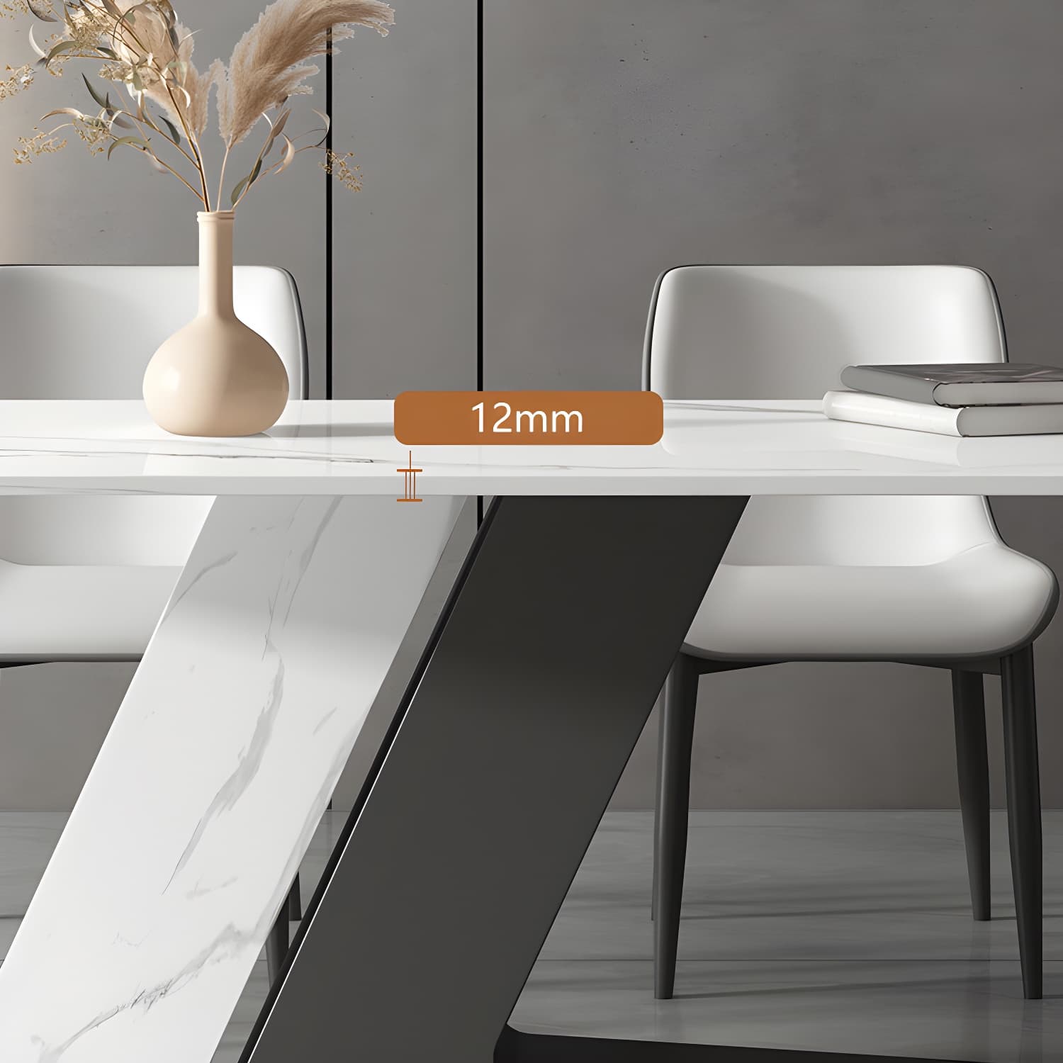 Modern White Stone Top Dinette Table Set 1/4/5/7 Pieces Dining Set with Padded Chairs - image 7