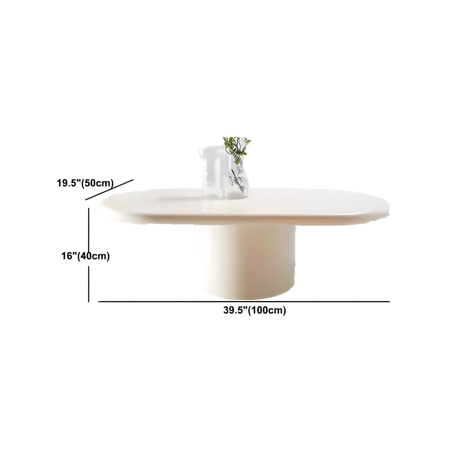 Solid Wood Coffee Table White Minimalist Coffee Table for Living Room - image 10