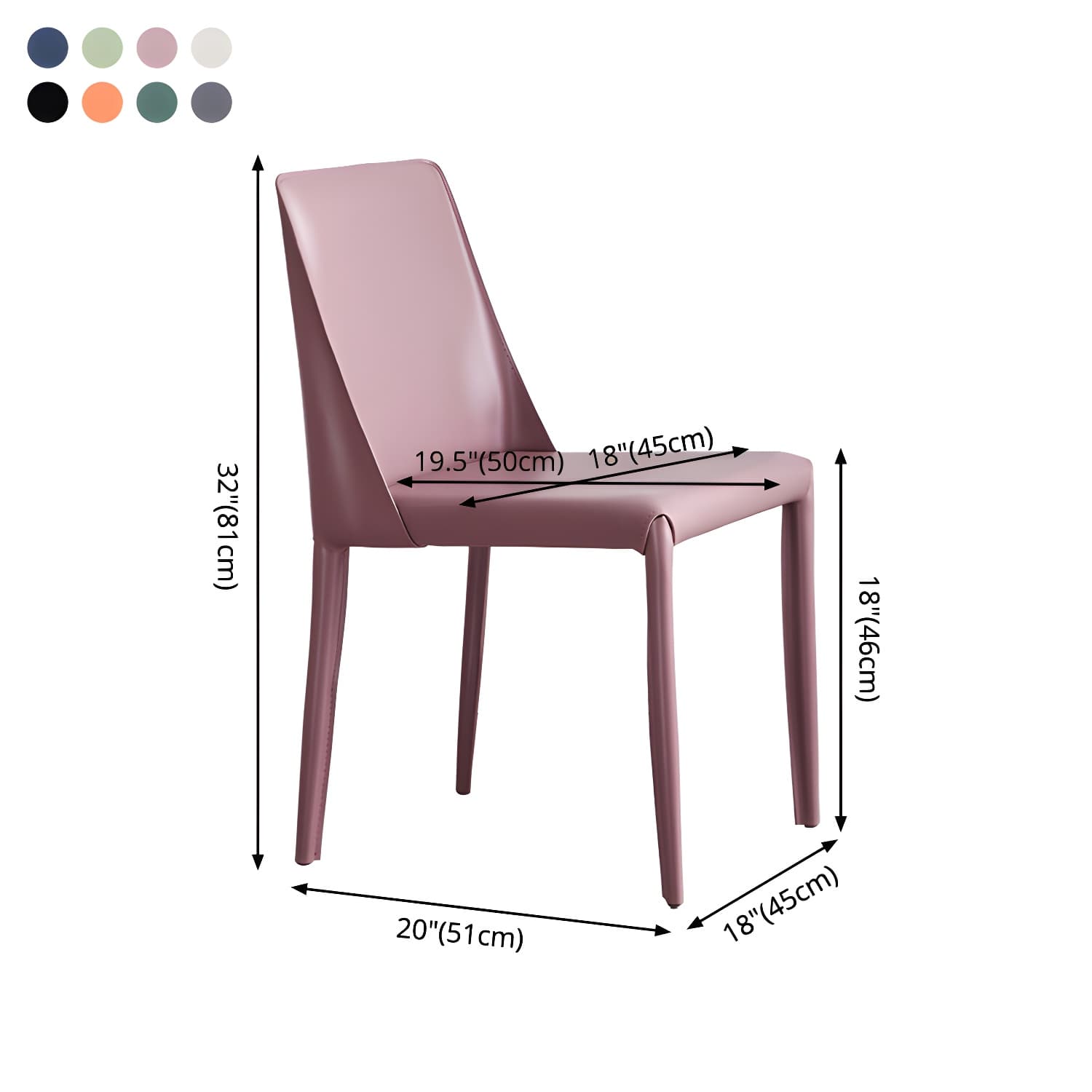 Modern Metal Dining Room Chairs Armless Leather Dining Chair for Restaurant - image 19