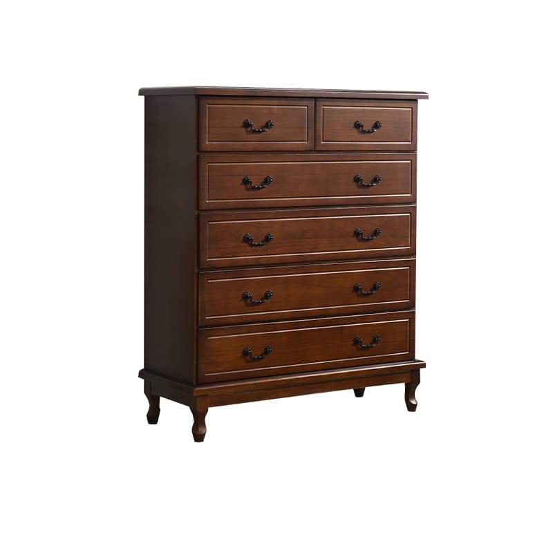 Traditional Style Black Handle Chest with Drawers in Solid Wood - image 3