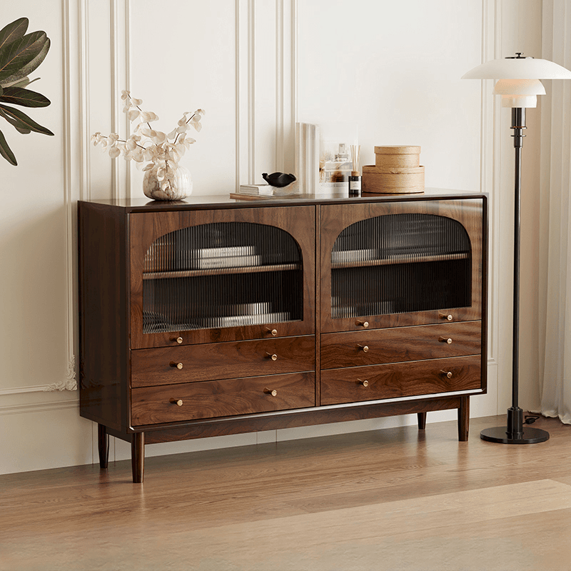 Independent Composite Wood Utility Storage Cabinet with Cabinet, Glass Door, Flexible Shelf, and Cabinet Knobs in Cocoa - image 11