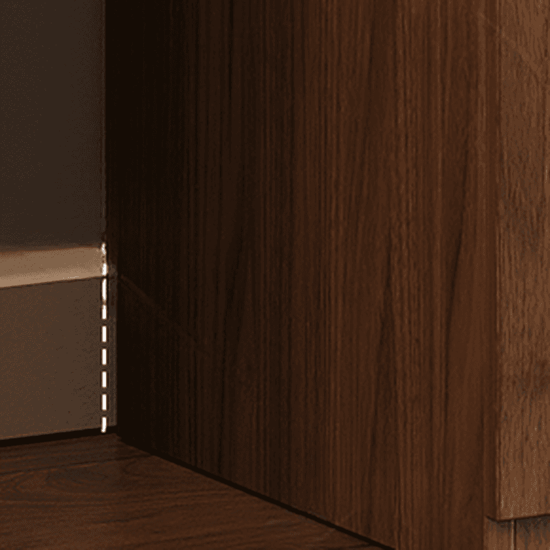 Modern Natural Wood Standalone Almirah with Soft Close Drawer and Door, Interior Shelves, and Hanging Rod - image 7