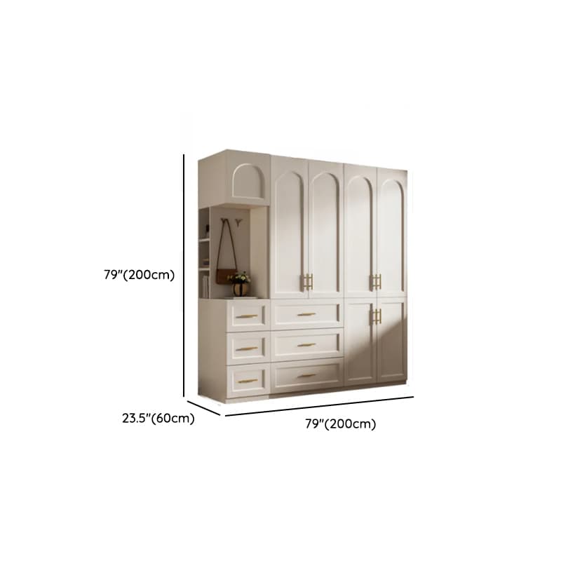 Chalk Modish Laminate Wardrobe Closet with Soft Close Drawer, Soft Close Door, Interior Shelves, and Clothing Rod - image 18
