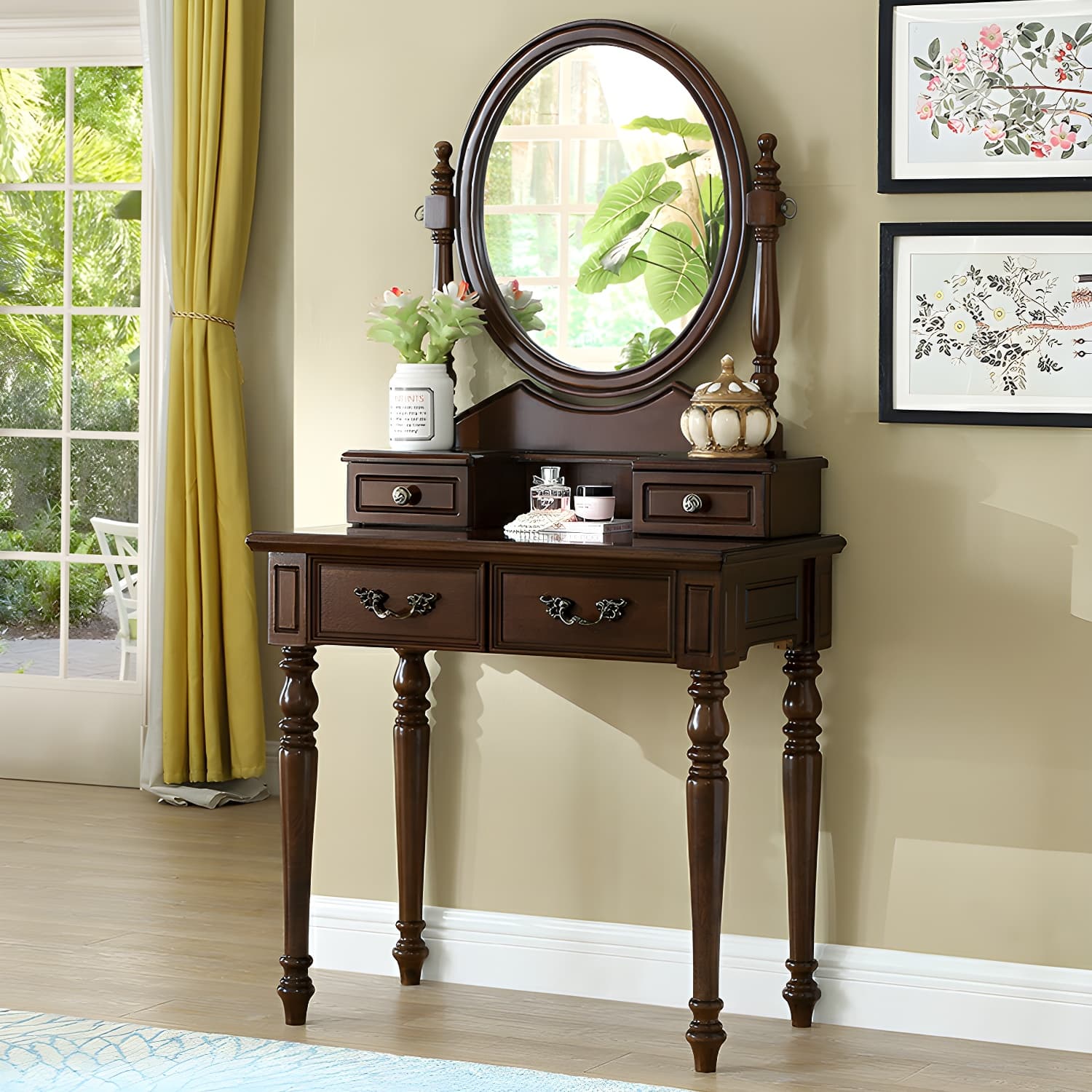 Old School Auburn Sleeping Quarters Rubberwood Push-Pull Tabletop Storage - image 10