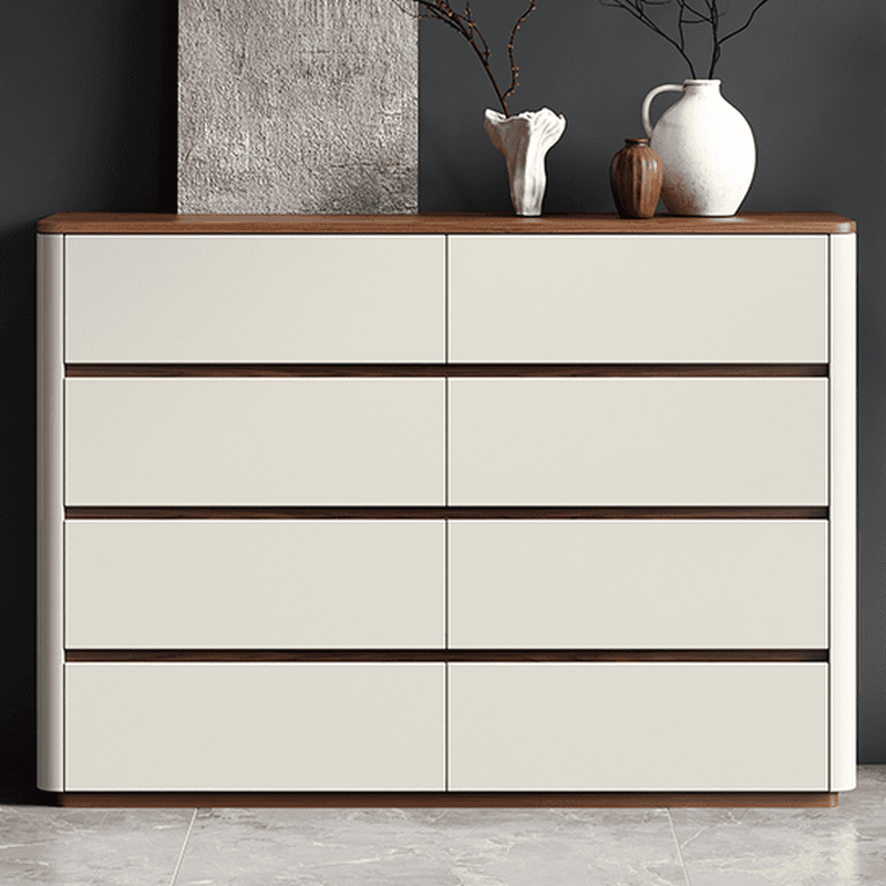 Off-White Simplistic Composite Wood Double Dresser/Bachelor Chest/Lingerie Chest with 8/6/3 Drawers in Horizontal/Vertical Orientation