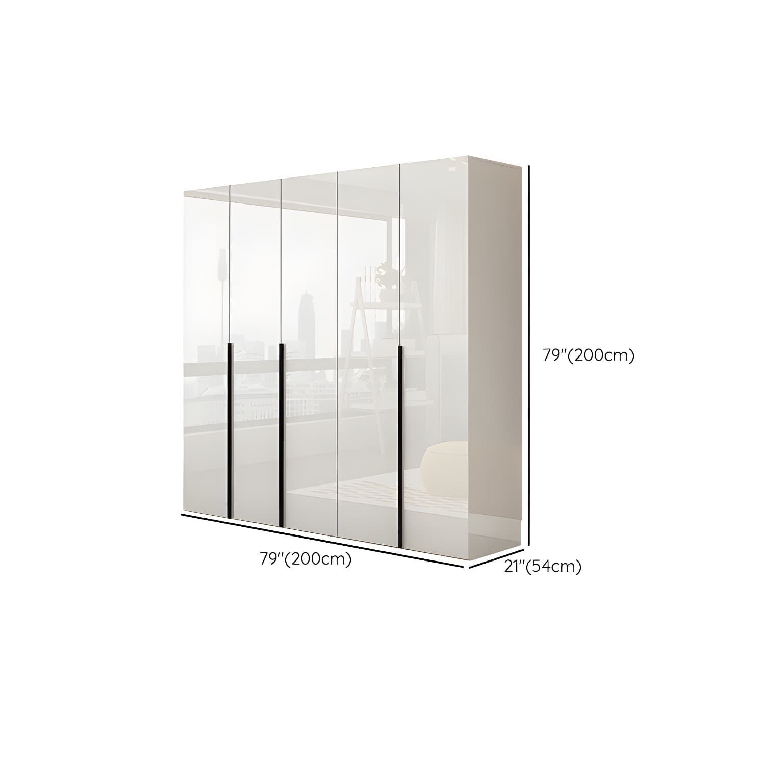 Hinged Wardrobe Armoire with Shelves White Wardrobe Closet for Home - image 15