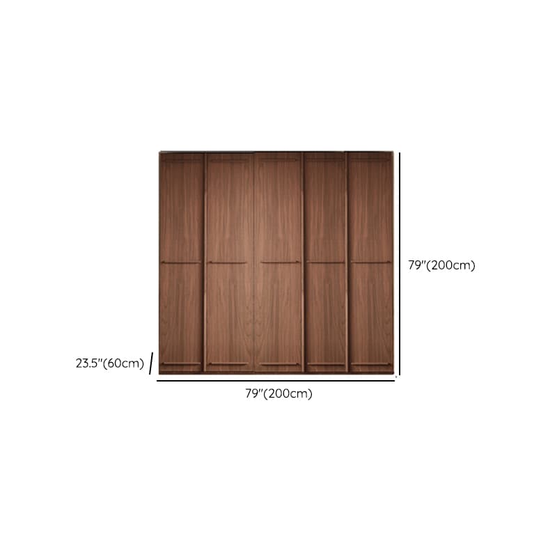 Simplistic Wood Color Timber Wardrobe Closet with Soft Close Door, Interior Shelves, and Hanging Rod - image 20