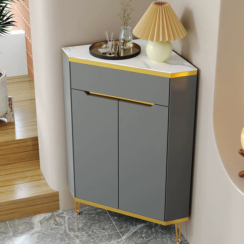 Glam Gold Corner Cabinet with Drawers and Cabinet Included- Scratch resistant & Soft-Close Doors - image 5