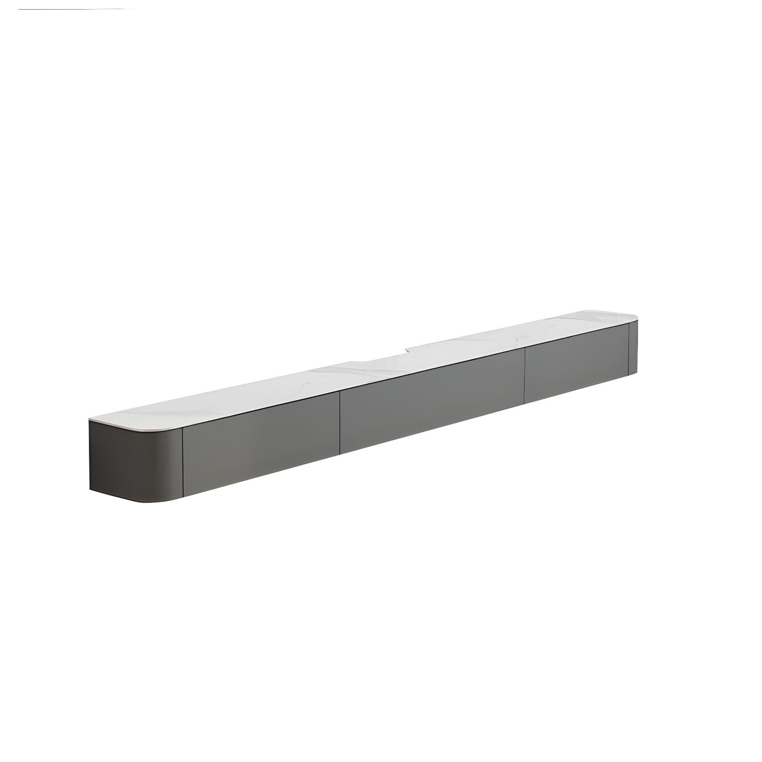 Modern Floating 7.5" H Stone TV Console with Drawers and Cable Management - image 7