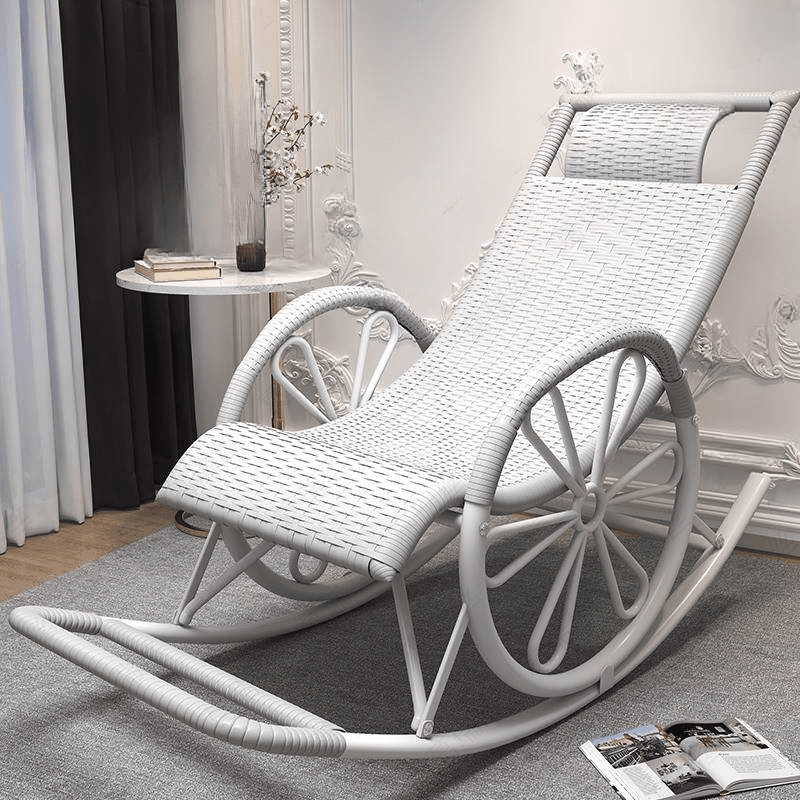 Craftsman Style Cane Rocking Seat with Round Arm - image 9
