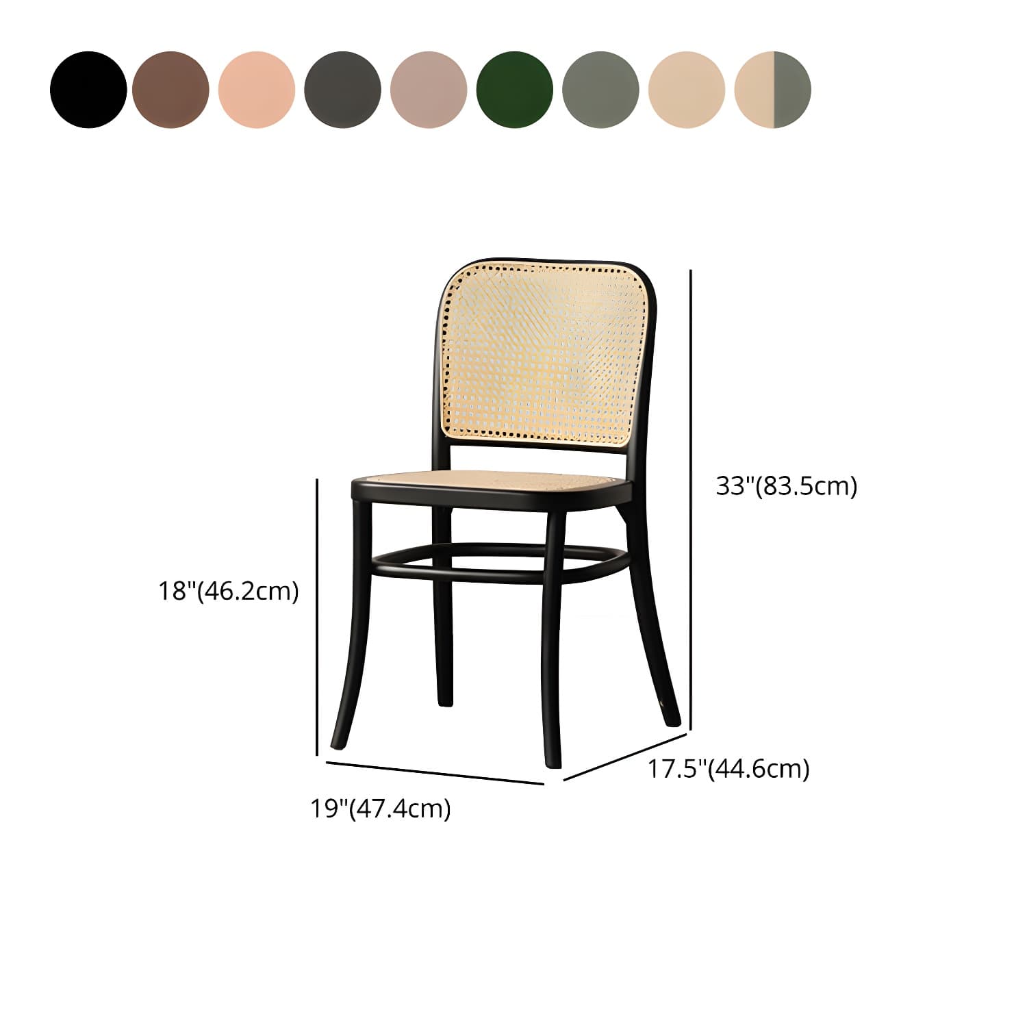 Traditional Style Dining Chair Solid Wood Cane Back Dining Room Chair - image 27