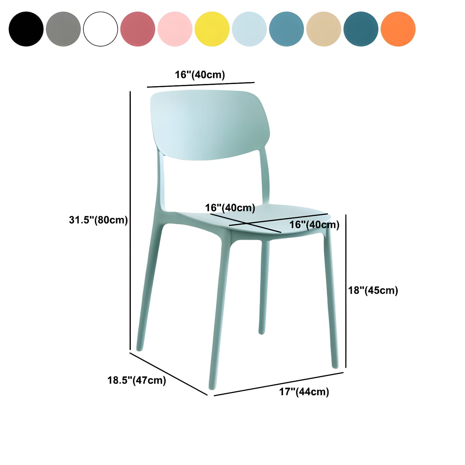 Scandinavian Stackable Armless Dining Chairs Plastic Open Back Dining Side Chair - image 27