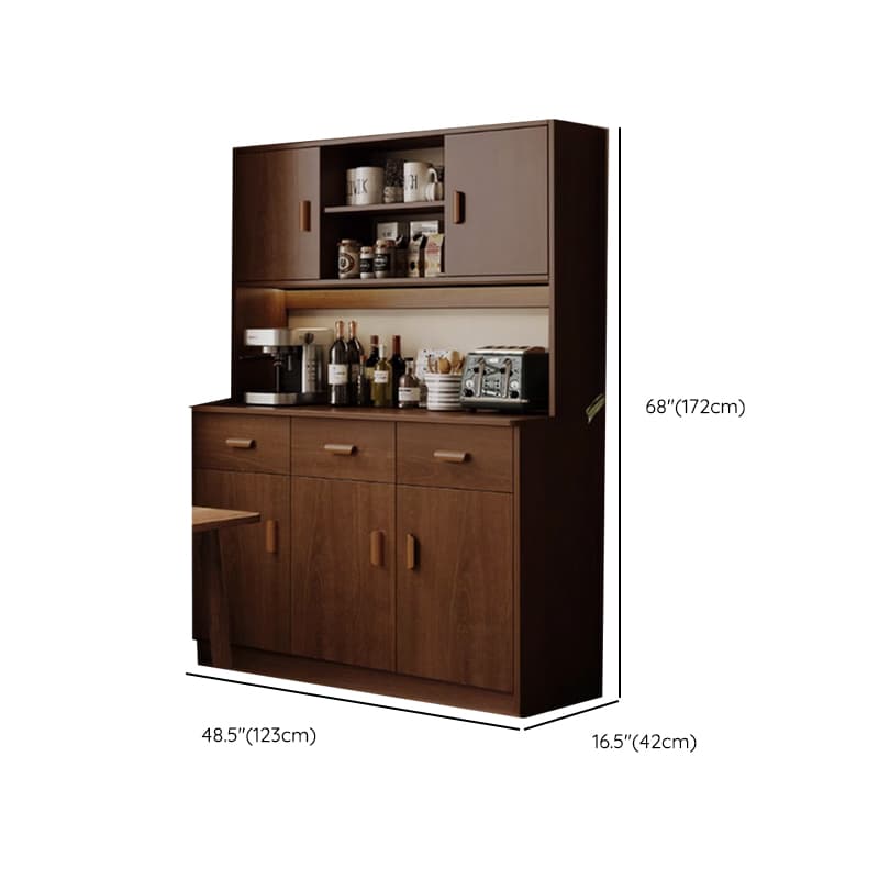 Modish Sideboard/Microwave Shelf Cabinet with Multiple Drawers, Narrow Size, 1 to 3 Shelves, Larder Storage, Timber Countertop, and Various Doors - image 24