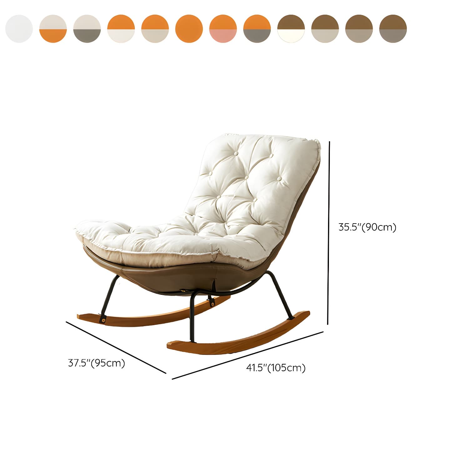 41" Wide Upholstered Button-Tufted Rocking Accent Chair with Legs - image 15