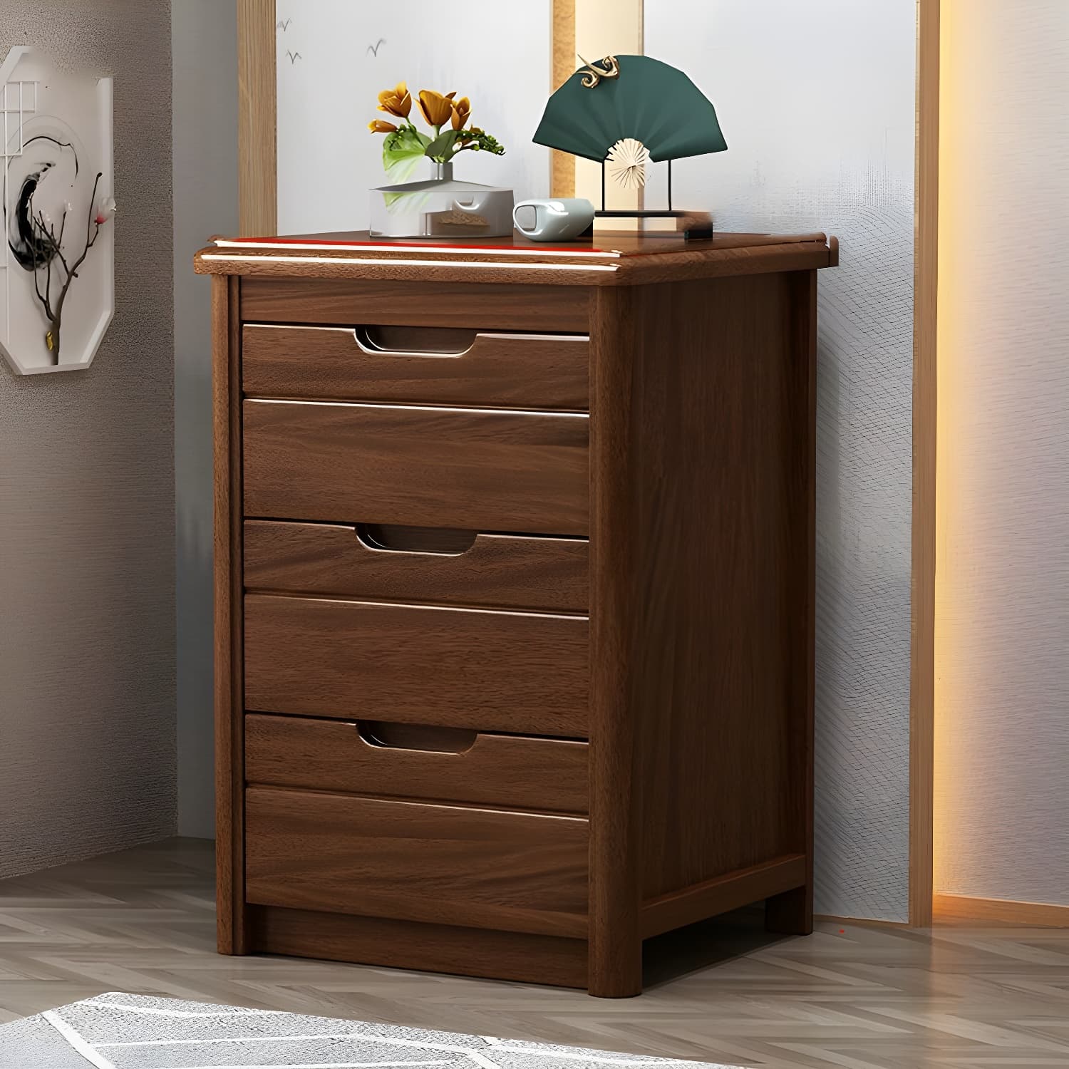 Traditional Wood Dresser with Drawers - Narrow Vertical Design - 40cm Width - Self Close Glides