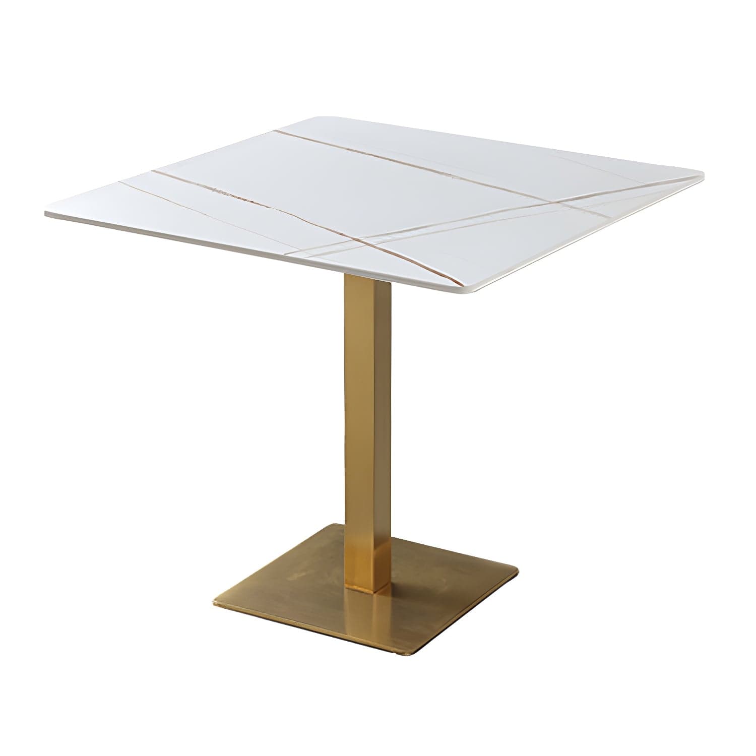 Industrial Square Dinner Table Sintered Stone Table with Metal Base for Home - image 4