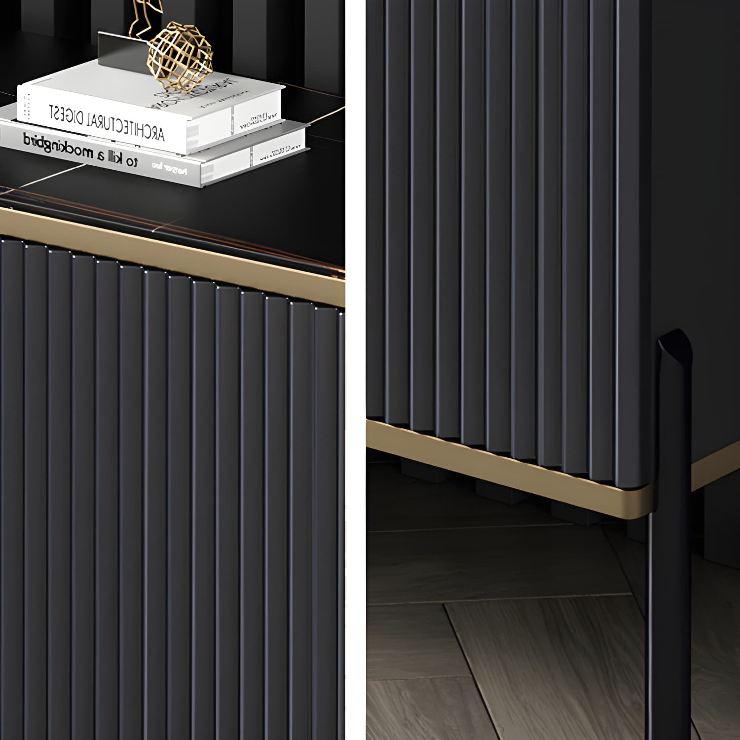 Artificial Wood Sideboard Glam Sideboard with Doors for Living Room - image 10