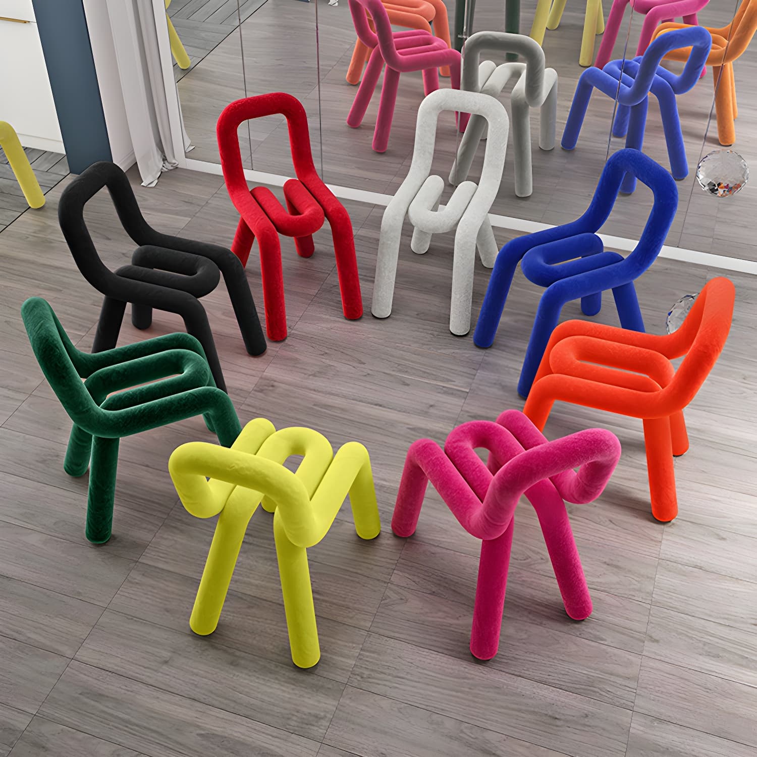 Contemporary Style Velvet Chair Set Open Back Side Dining Kitchen Chairs - image 18