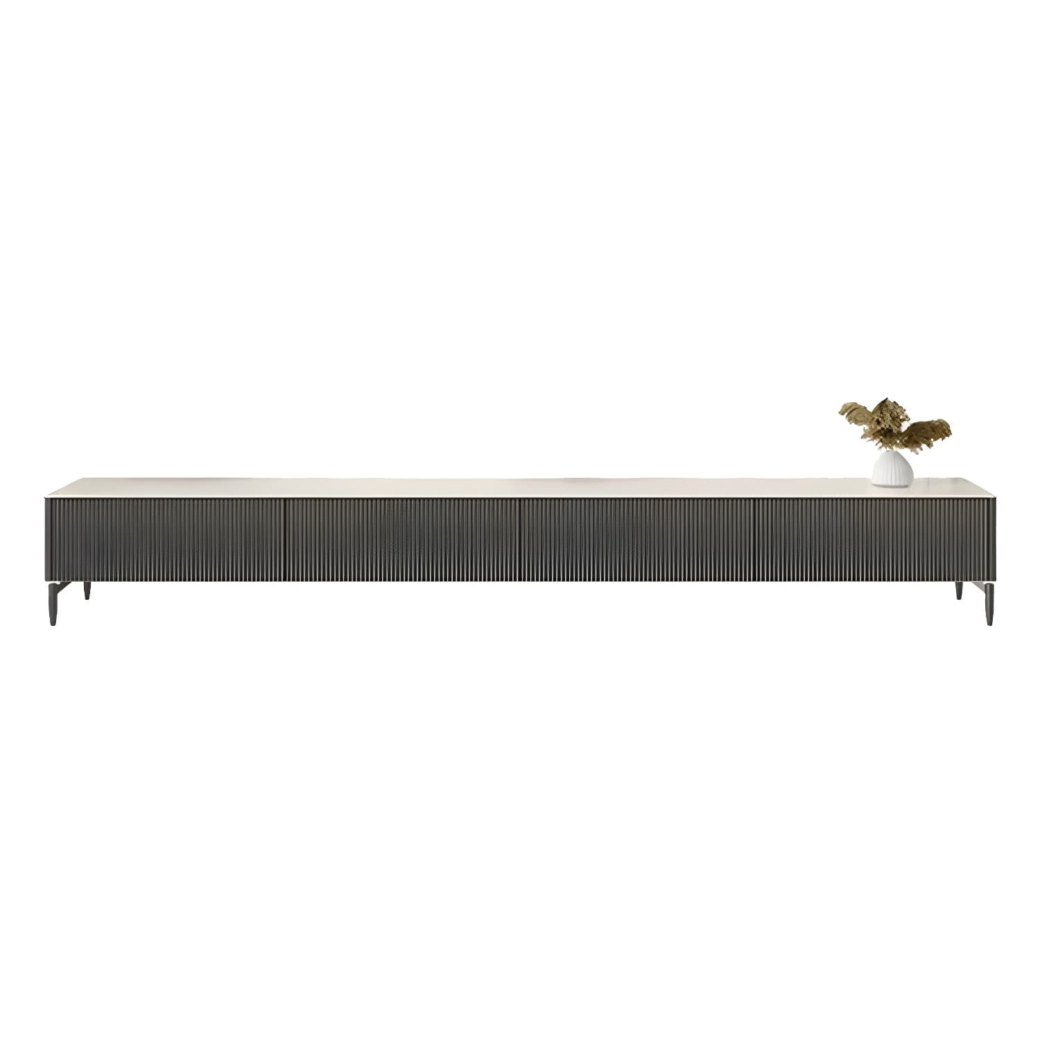 Modern Stone TV Stand with Drawers and Soft Close Glides featuring Cable Management - image 7