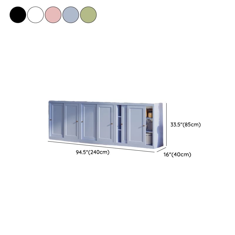 Simple Standard/Wide Sideboard with Metal Countertop, Pantry Hutch, Sliding Doors and Adaptable Shelf - image 12