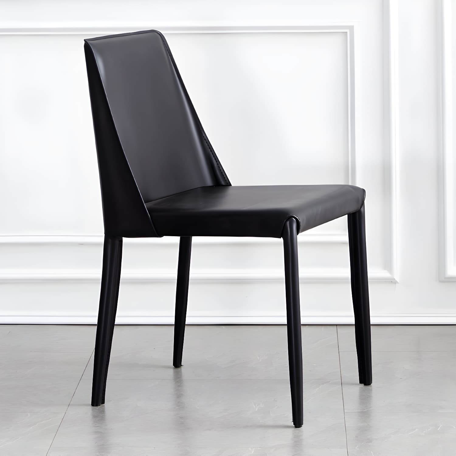 Modern Metal Dining Room Chairs Armless Leather Dining Chair for Restaurant