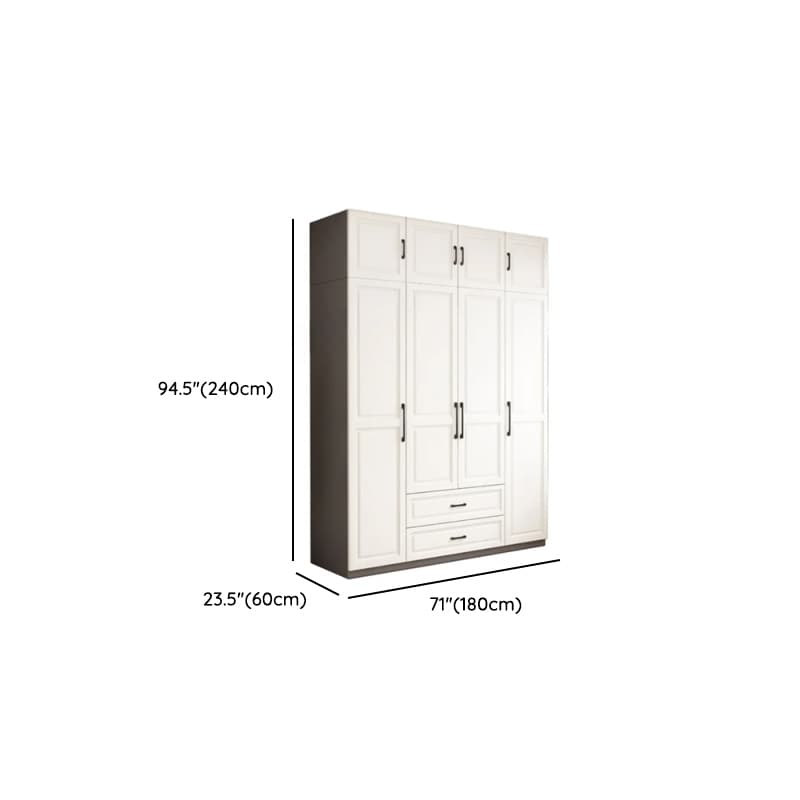 Chalk Minimalist Manufactured Wood Cabinet Armoire with 2-Drawer, Soft Close Door, Interior Shelves, and Clothing Rod - image 20