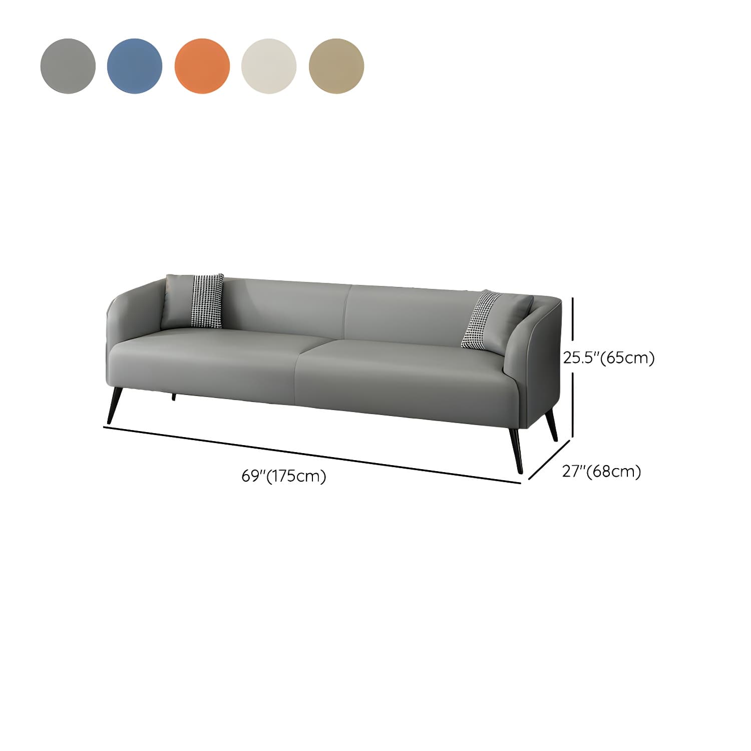 3-Seater Modern 69" L Standard Sofa with Tight Back for Living Room - image 19