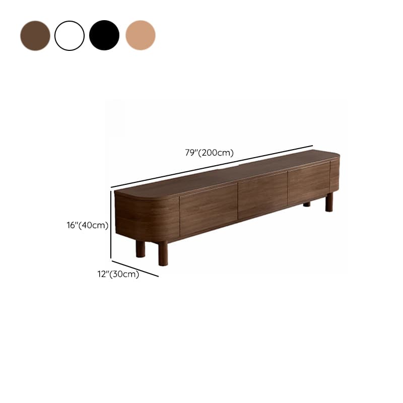 Simple Real Wood TV Stand with 4 Cabinets/3 Cabinets, 2 Drawers and Shelf - image 21