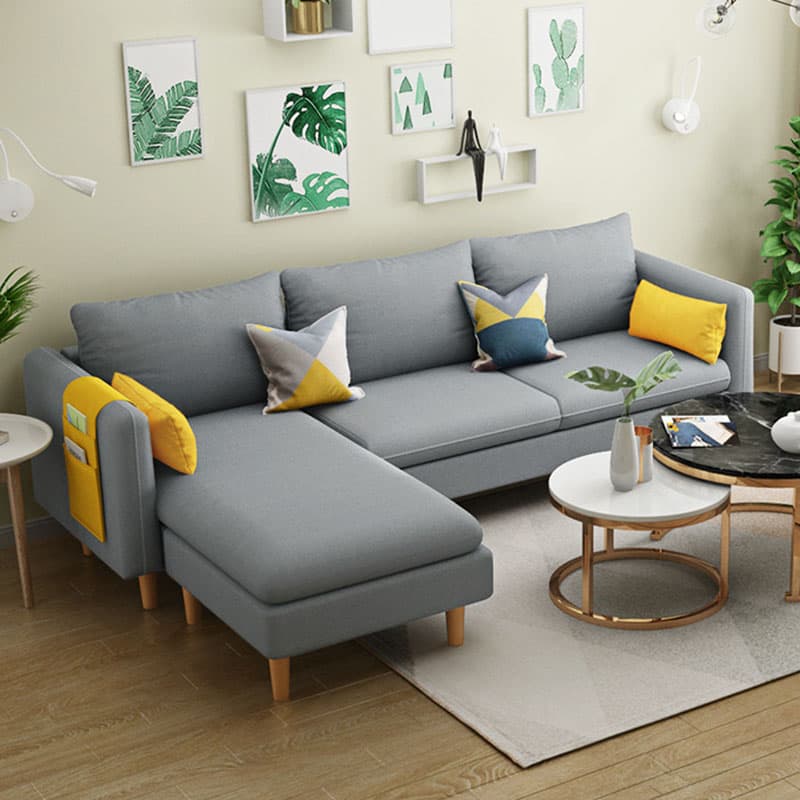 Modern Simple Style L-Shape Natural Wood Reversible Corner Sectional for Living Space - image 16