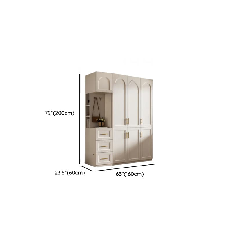Chalk Modish Laminate Wardrobe Closet with Soft Close Drawer, Soft Close Door, Interior Shelves, and Clothing Rod - image 16
