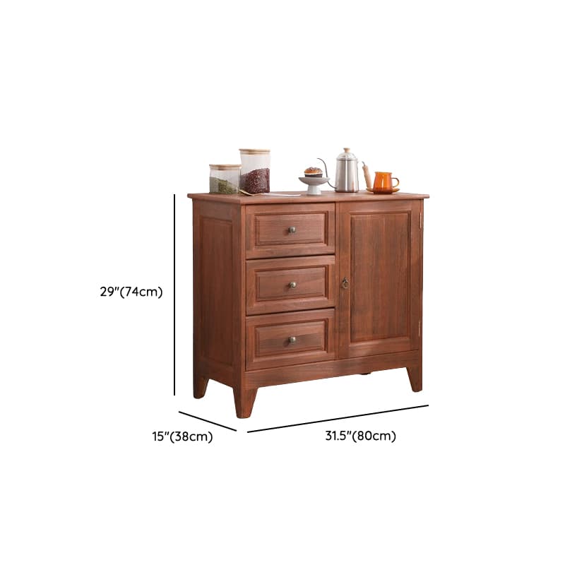 Traditional Wood Server in Espresso with 3 Drawers/4 Drawers/6 Drawers, Cabinet & One Internal Shelf/2 Shelves Included/Not Included - image 20